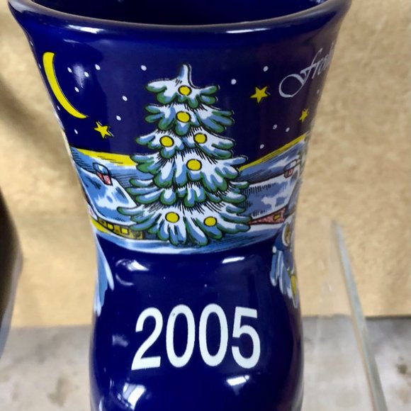 Koessinger AG Mug Boot Schierling Christmas Festive Blue Germany Lot 2 New - Picture 6 of 10